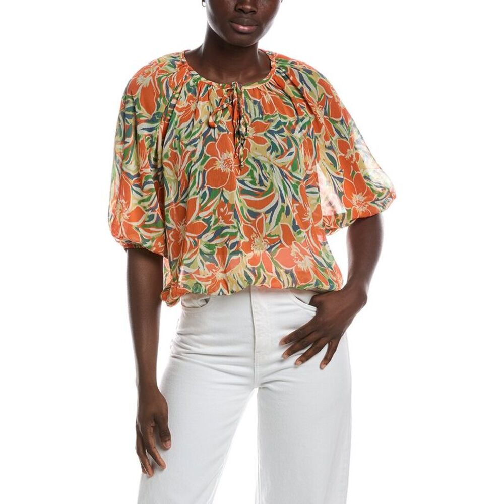 Renee C Womens  Long Sleeve Top, Orange